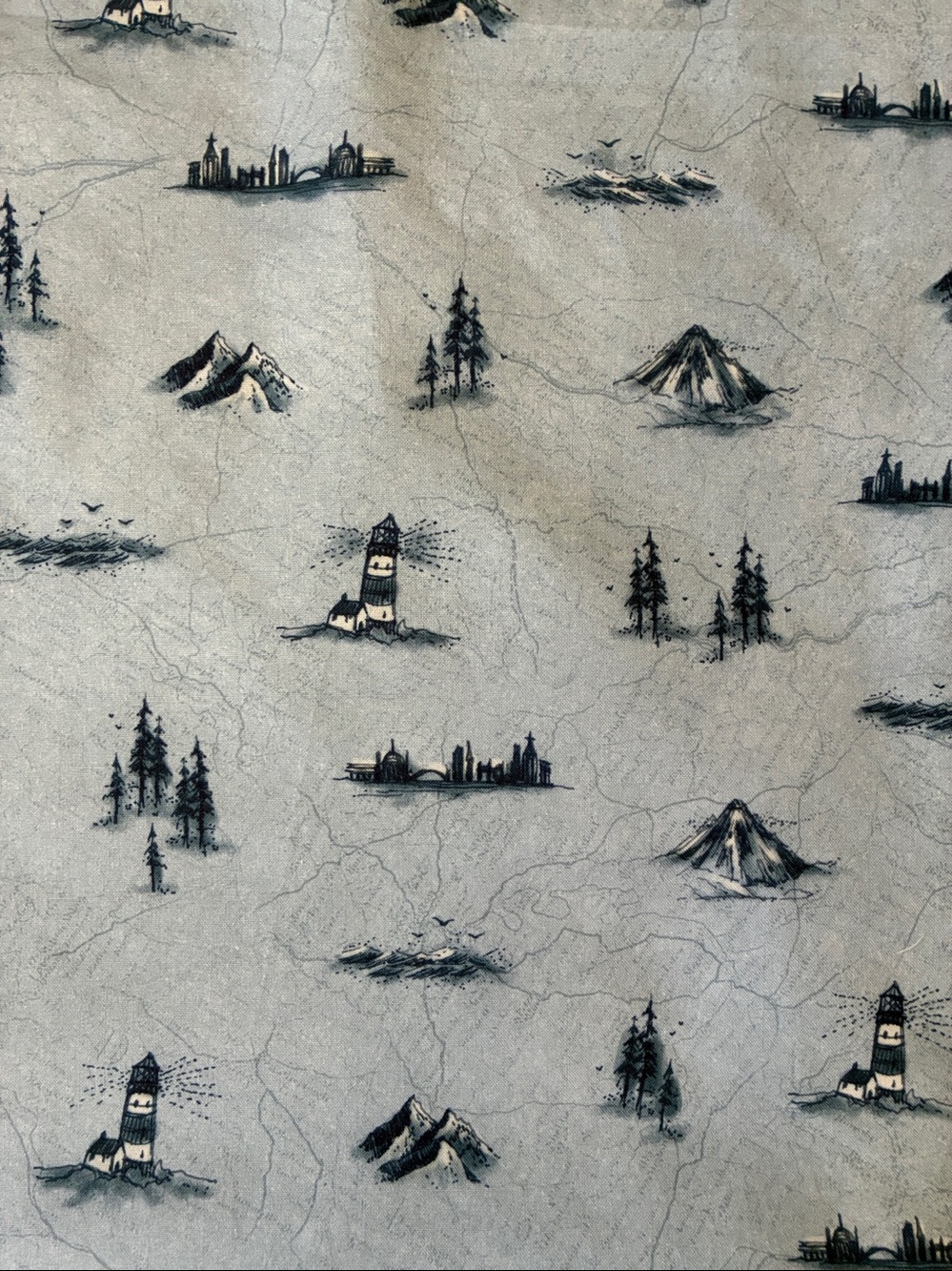 NWOT quilting cotton fabric Moda Janet Clare Longshore lighthouse